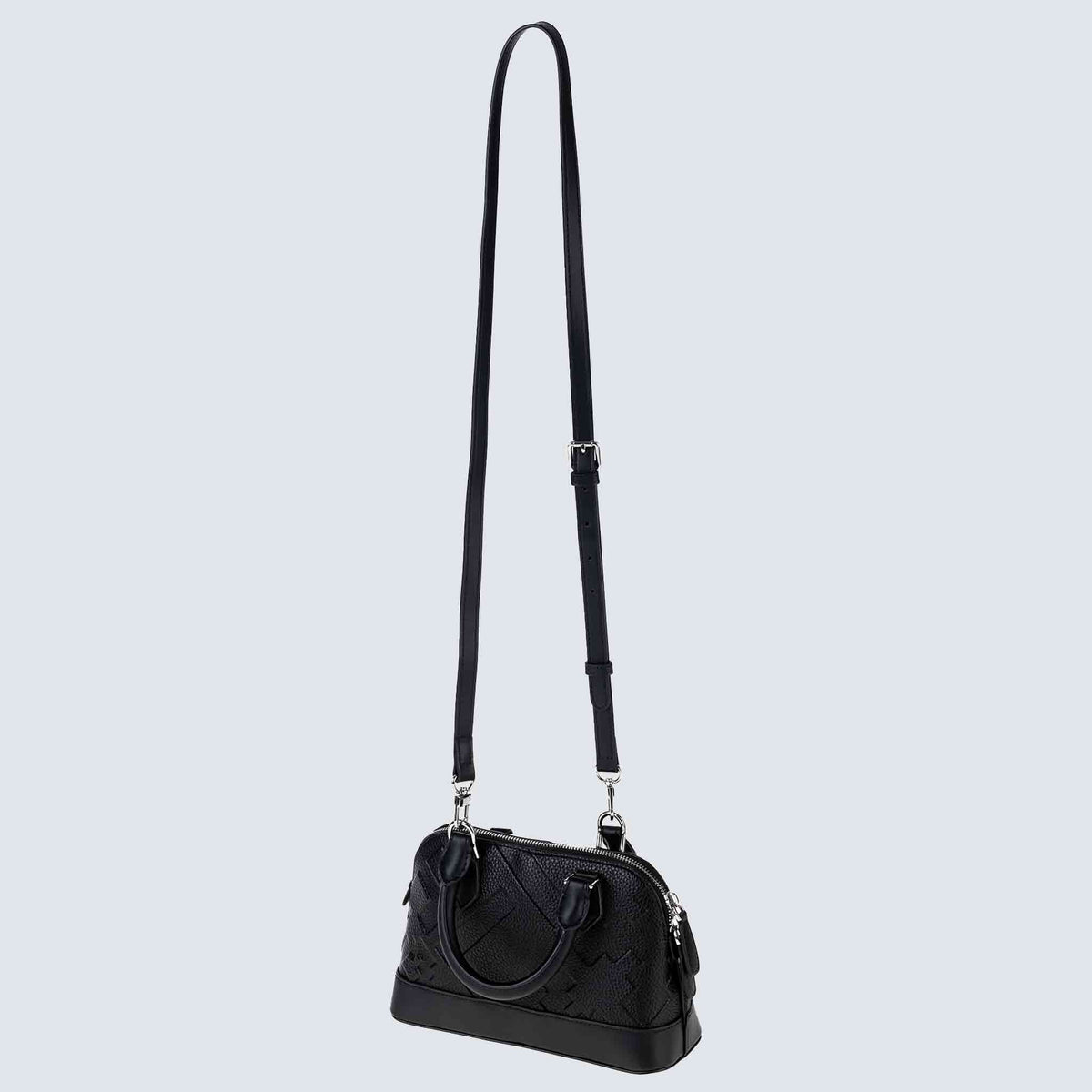 EMBOSSED DOME BAG - BLACK