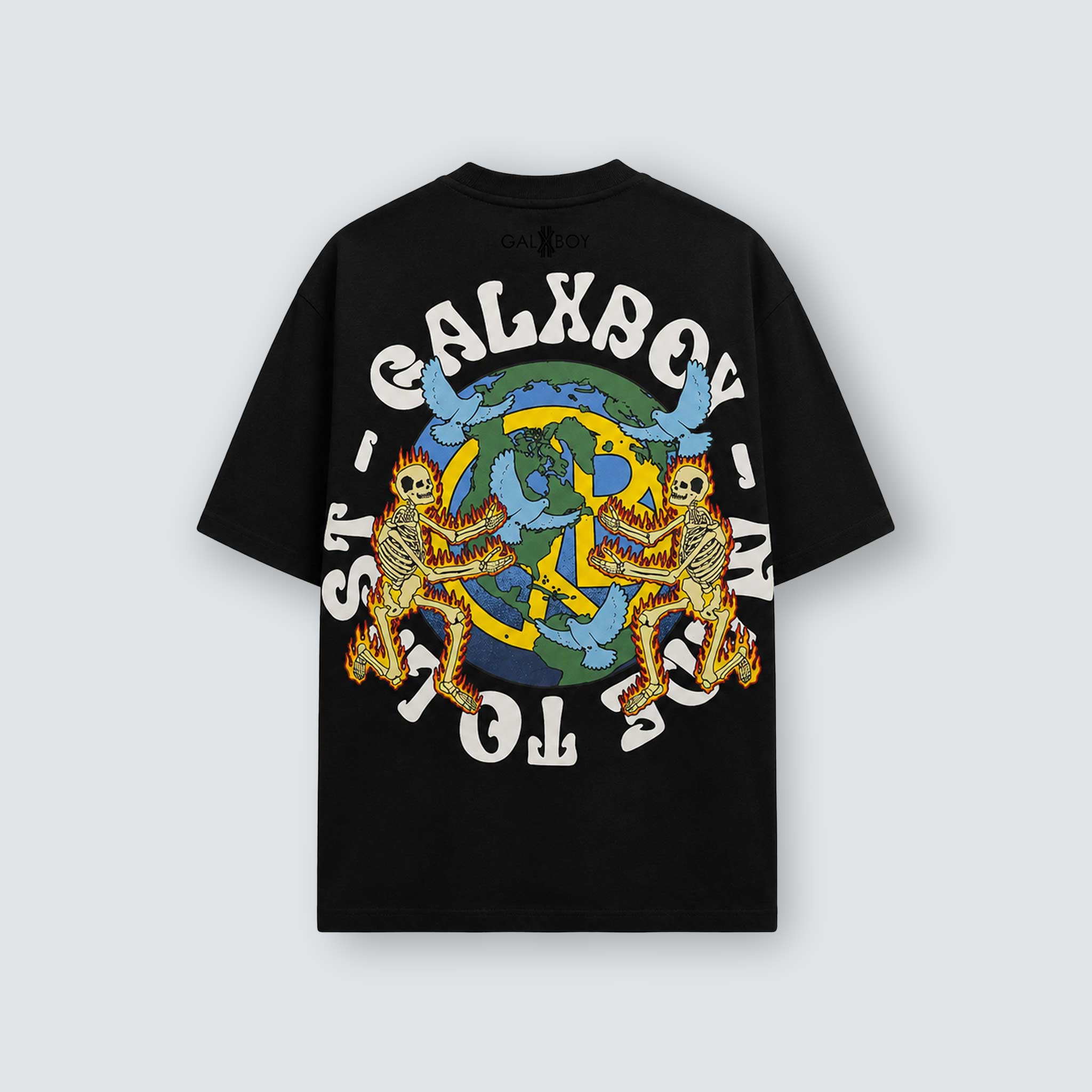 WORLD PEACE T-SHIRT BLK/WHT