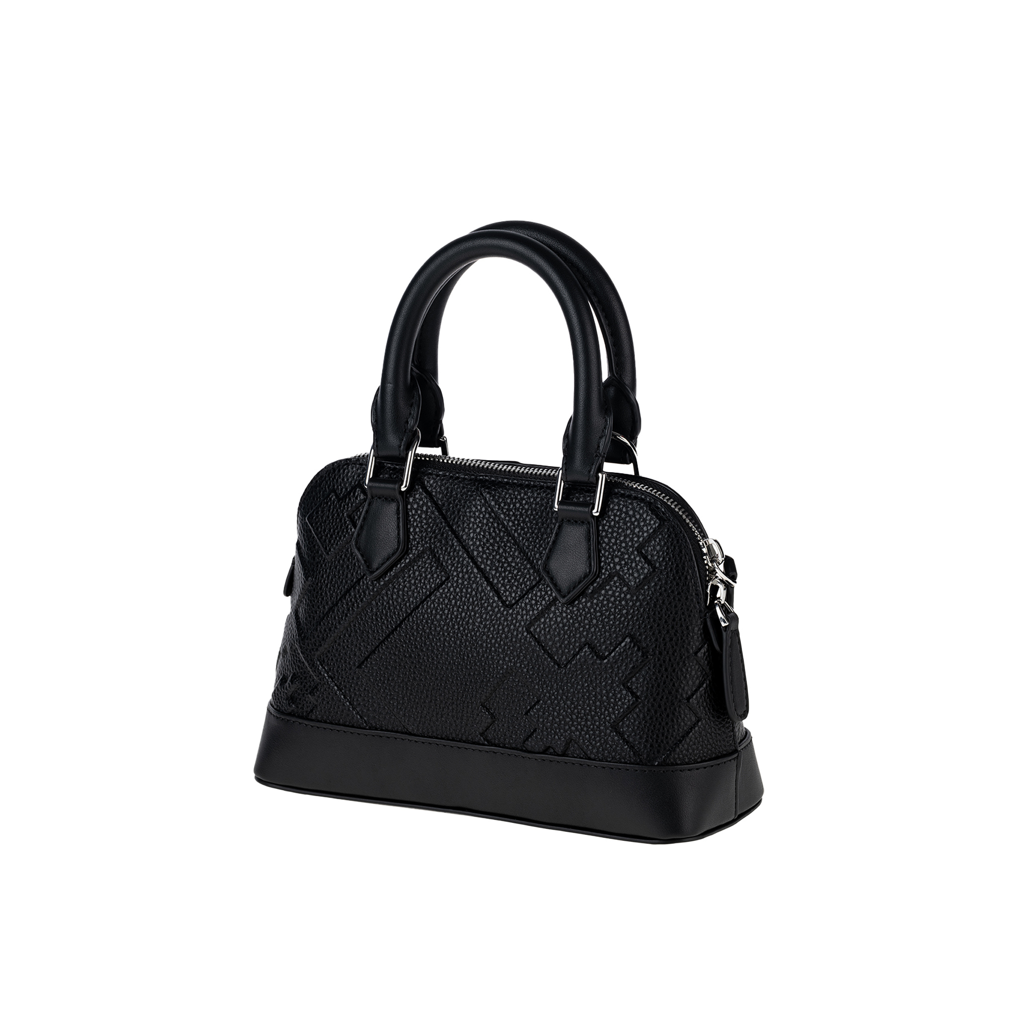 EMBOSSED DOME BAG - BLACK