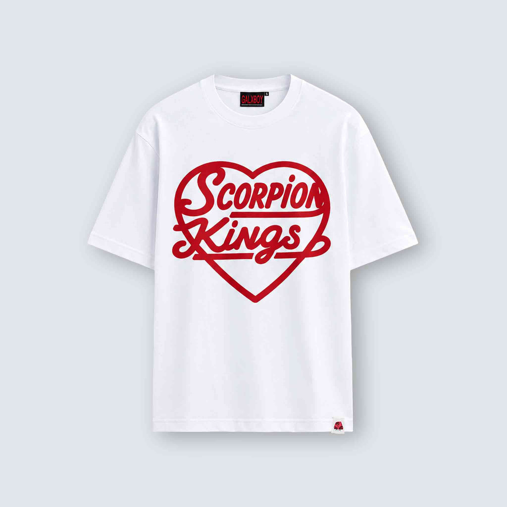 SK Love T-Shirt in White — Scorpion Kings x GalxBoy