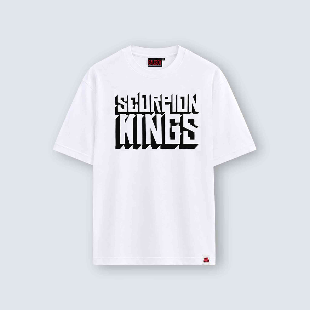SK Box T-Shirt in White — Scorpion Kings x GalxBoy