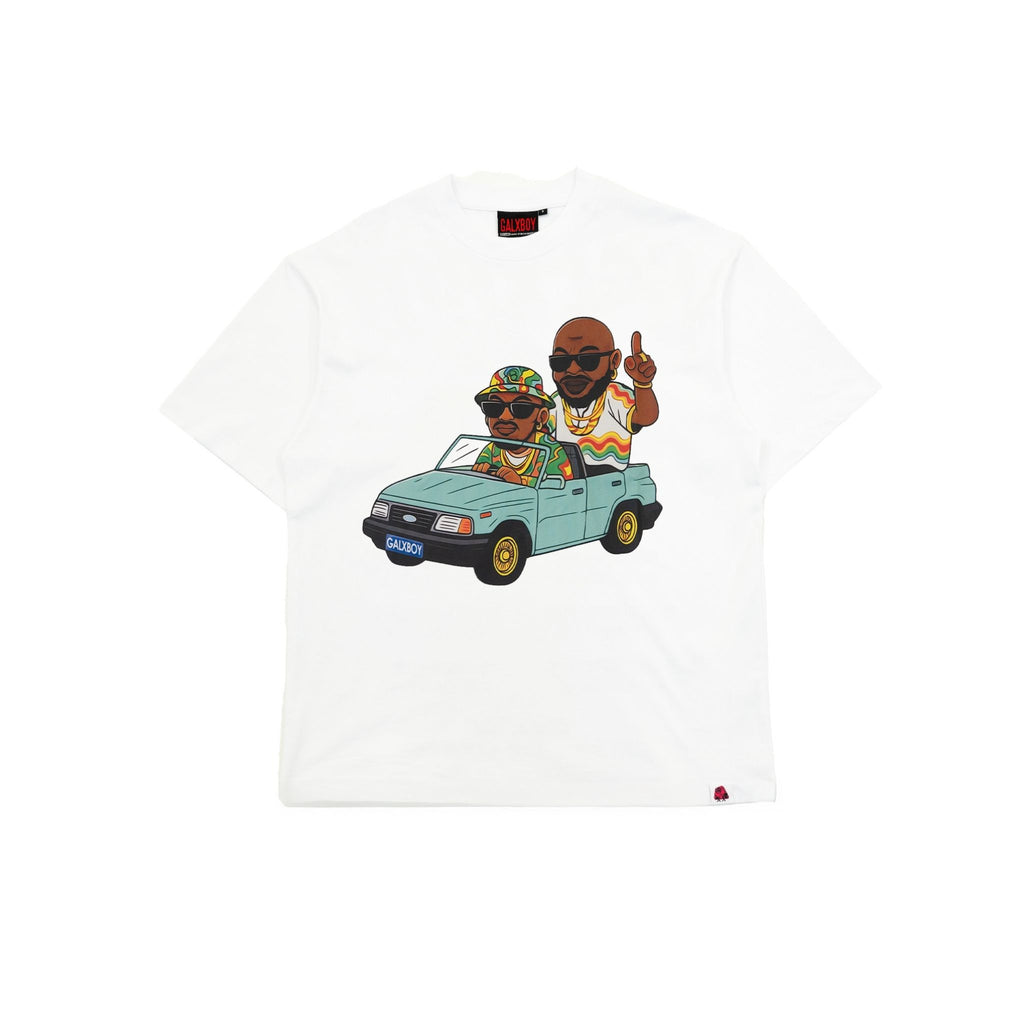 SK Ride T-Shirt in White — Scorpion Kings x GalxBoy