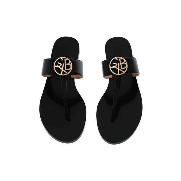 THONG SANDALS IN GOLD GLOSSY CALFKSIN EMBOSSED CRYSTAL