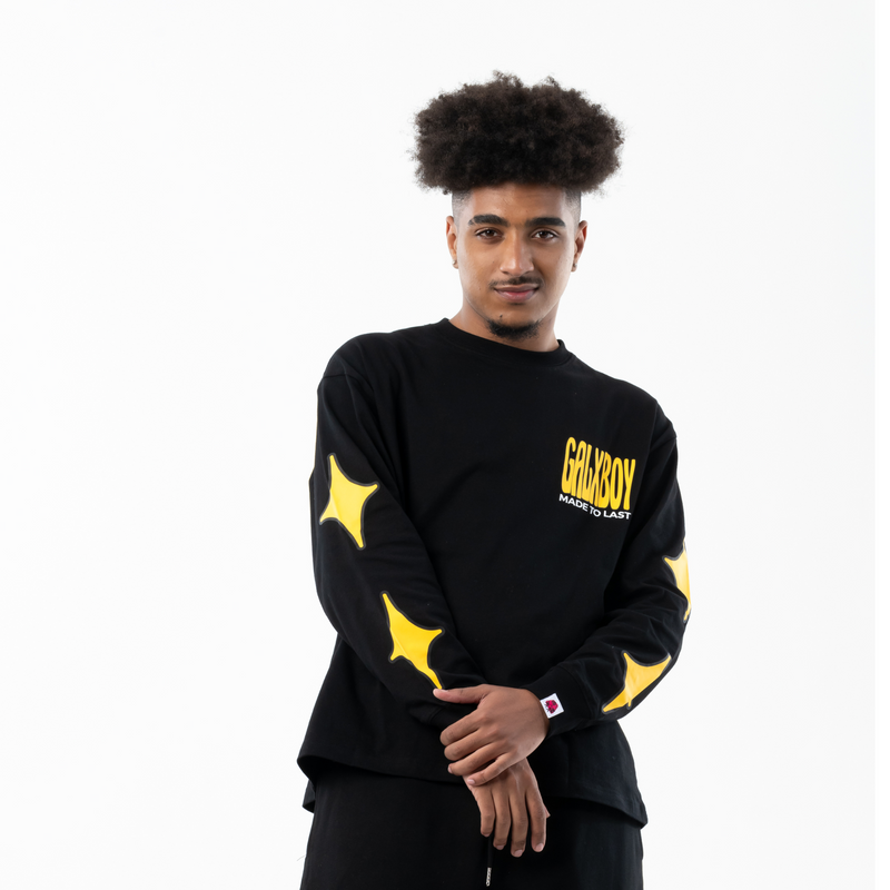 Long sleeve crewneck five-pointed star pattern top